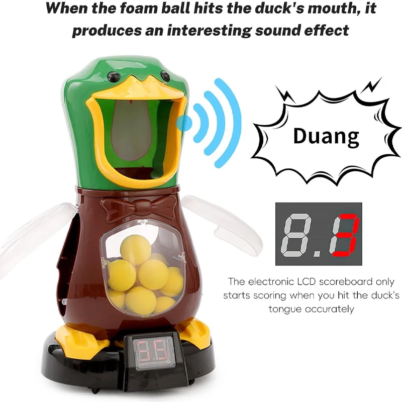 Duck Shooting Game with Scoreboard. Set includes a duck, a gun, and 12 foam balls